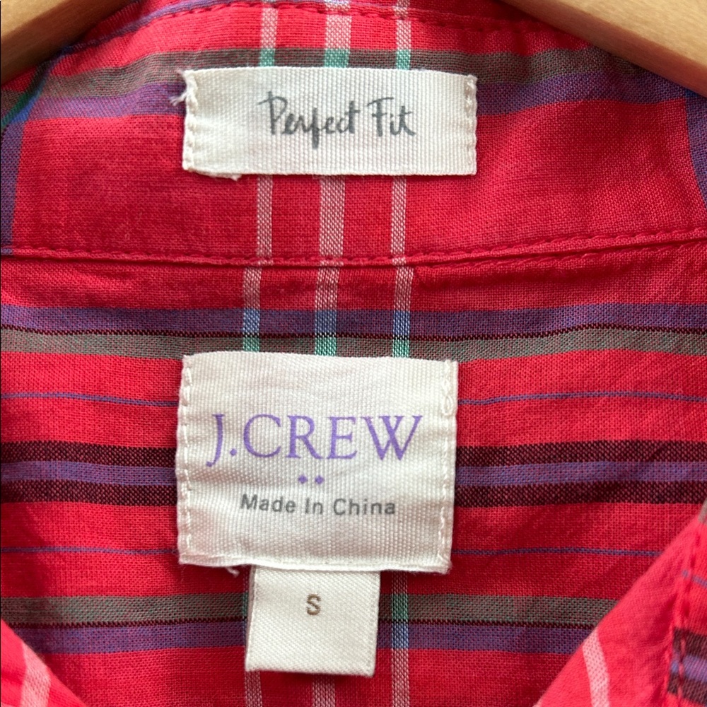 J. Crew Vibrant Red Plaid Shirt